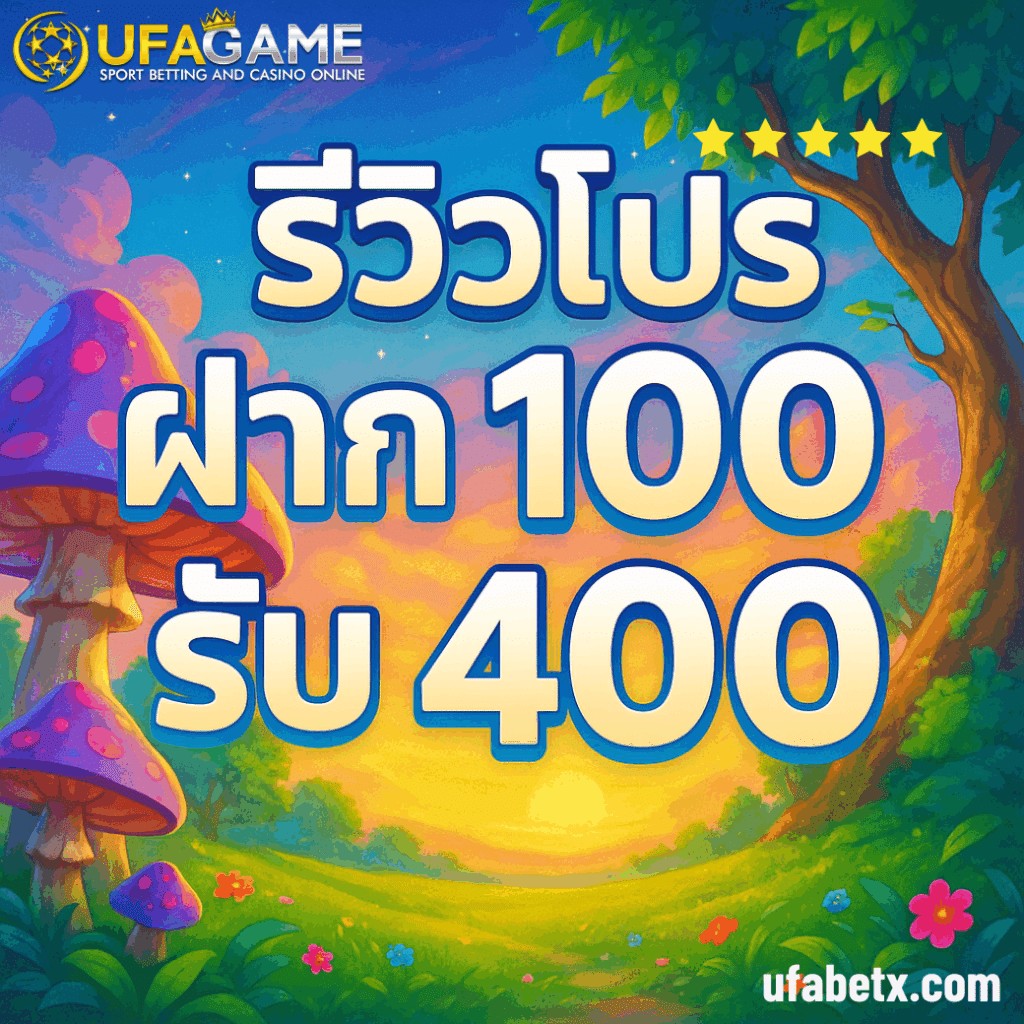 รีวิวโปรฝาก 100 รับ 400 บน UFAGAME โปรโมชั่นมาแรงแซงทุกโค้ง สมัครรับทันที!